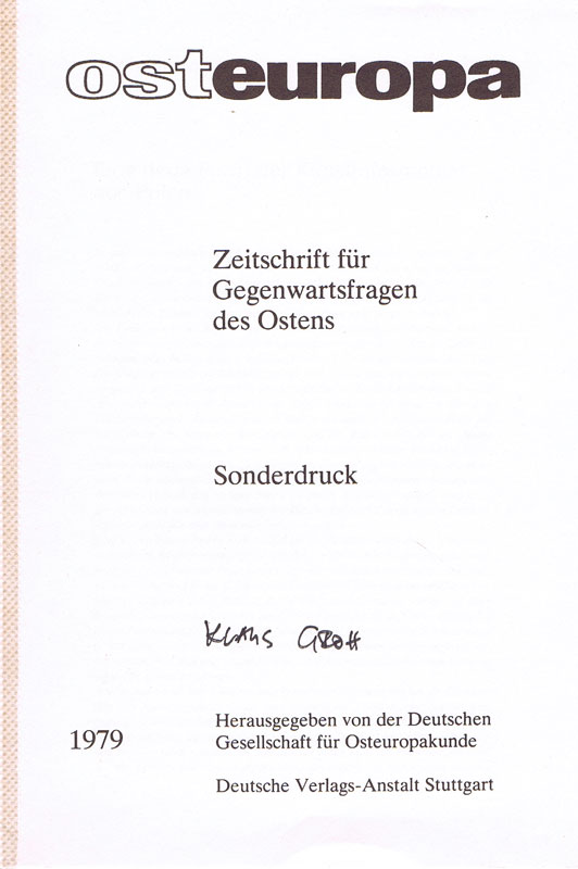 osteurope-zeitschrift-fuer-gegenwartsfragen-des-ostens-sonderdruck-klaus-groh-1979